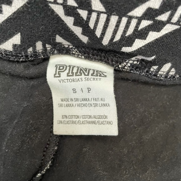 PINK by Victoria’s Secret full length leggings small black white sequin - Picture 4 of 5